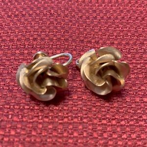 Vintage Gold Filled Rose Earrings